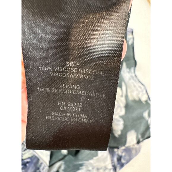 Tibi Womens Floral Midi Dress Size 2 100% Viscose & Silk Black Blue Flowy - Picture 4 of 7